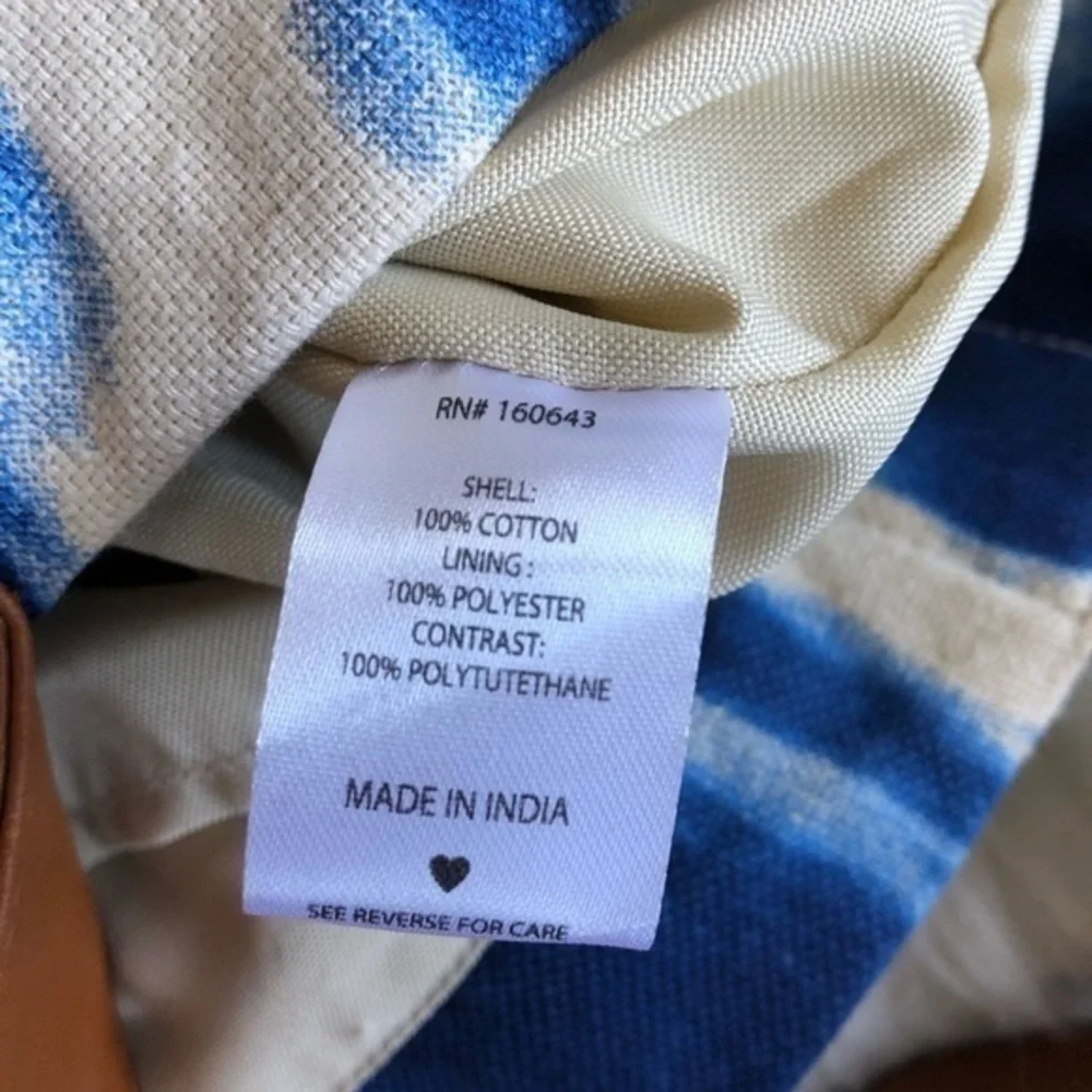 Lu + Elle blue tie dye canvas tote bag